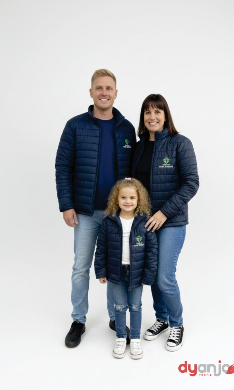jaqueta personalizada puffer uniforme em nylon com fibra pedido minimo 4 und dyanjo