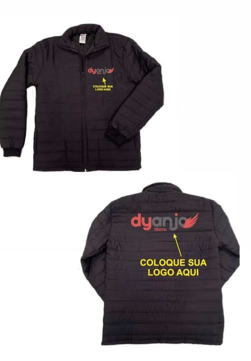jaqueta personalizada puffer uniforme em nylon com fibra pedido minimo 4 und dyanjo