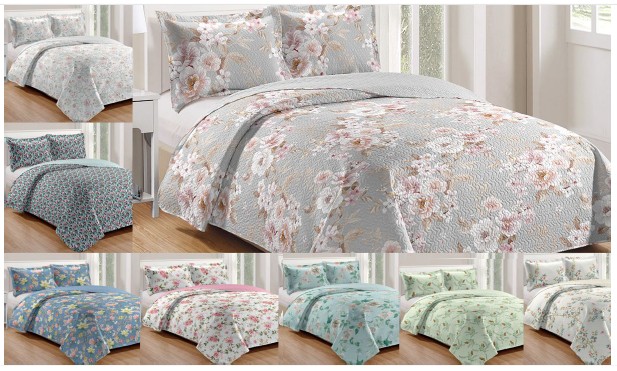 kit cobre leito queen dupla face 3 peças percal estampado dyanjo