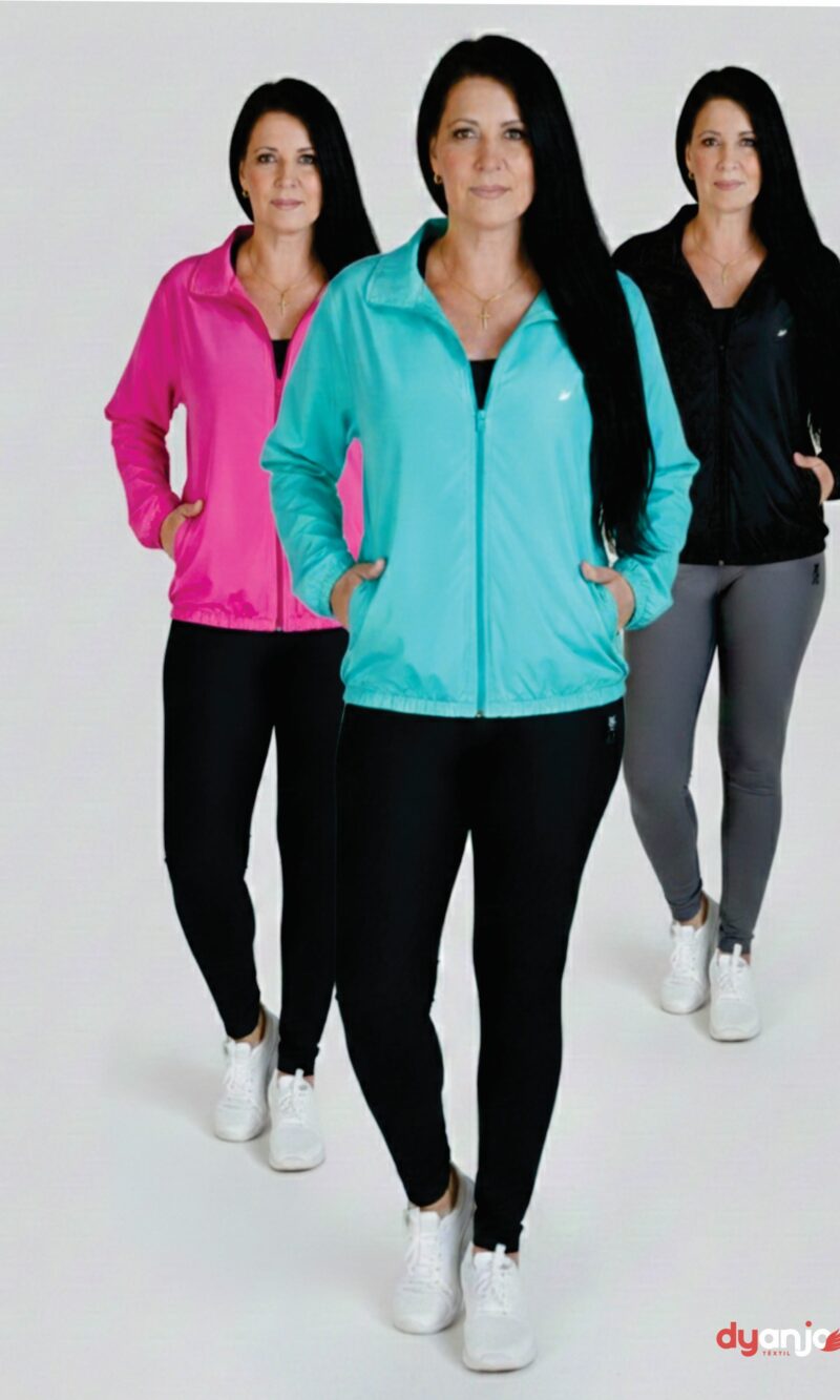 jaqueta corta vento feminina em nylon repele vento dyanjo