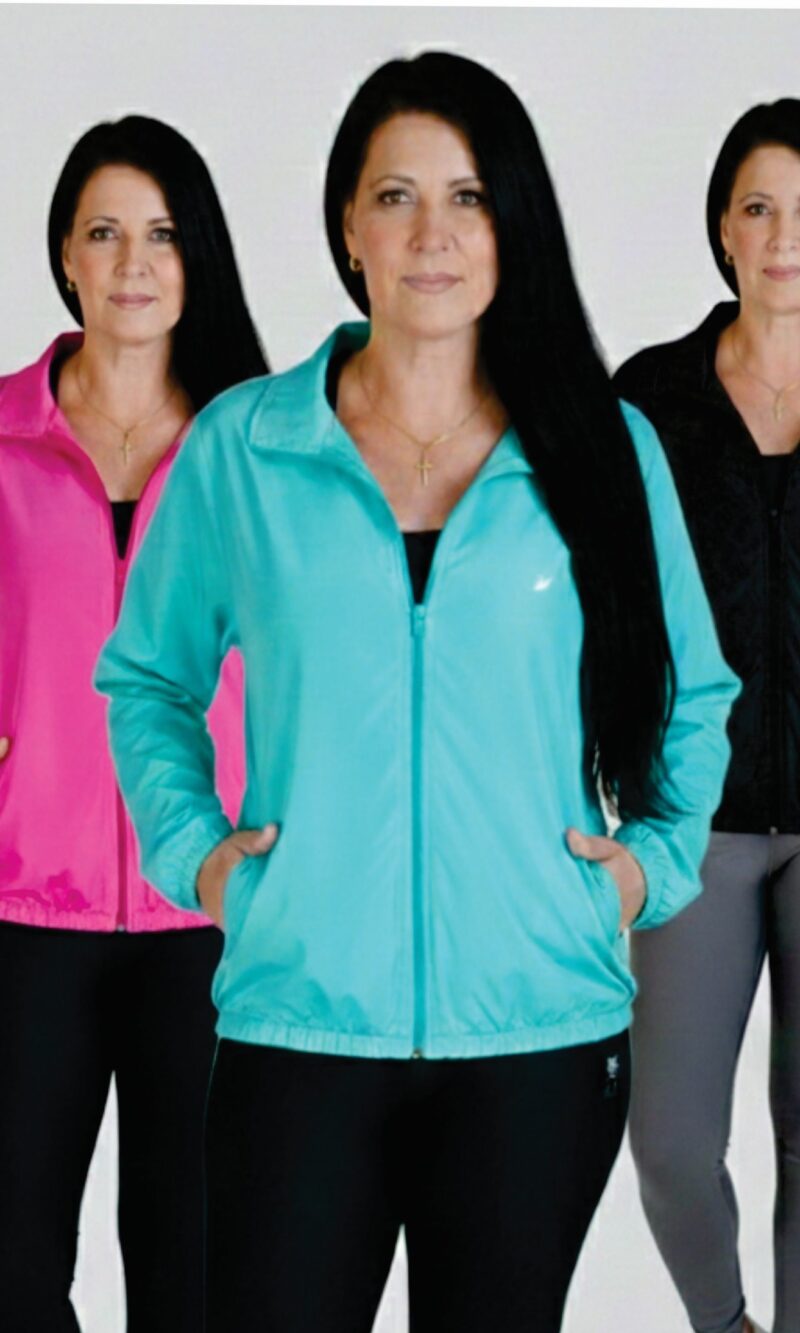 jaqueta corta vento feminina em nylon repele vento dyanjo