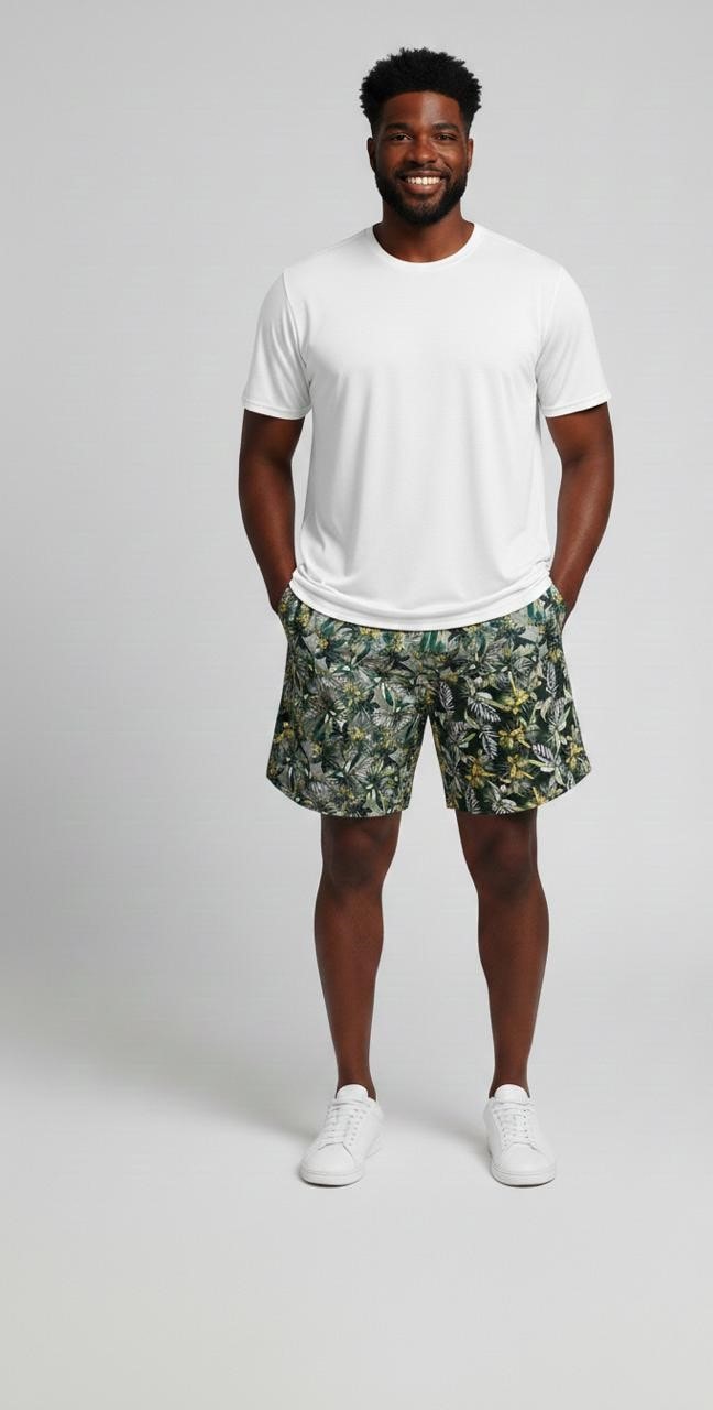 bermuda plus size com elastano estampada shorts de banho moda praia masculina verÃo dyanjo