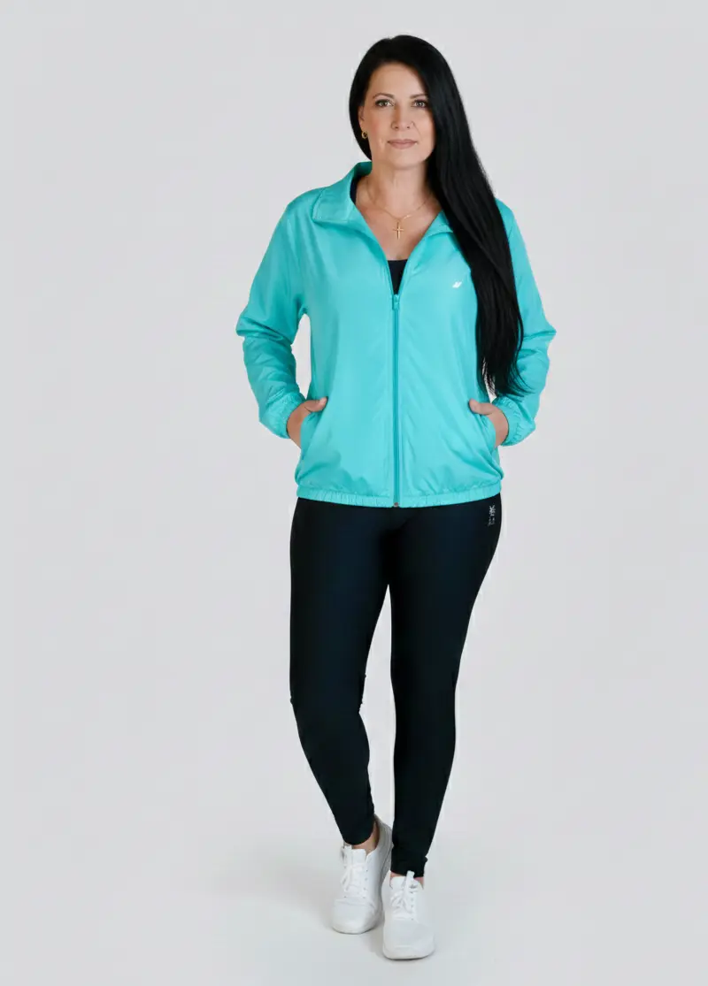 jaqueta corta vento feminina em nylon repele vento dyanjo