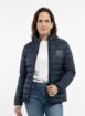 jaqueta personalizada puffer feminina uniforme em nylon com fibra pedido minimo 4 und dyanjo