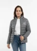 jaqueta personalizada puffer feminina uniforme em nylon com fibra pedido minimo 4 und dyanjo