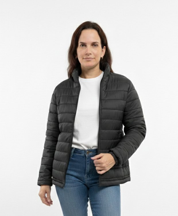 jaqueta puffer feminina em nylon dyanjo