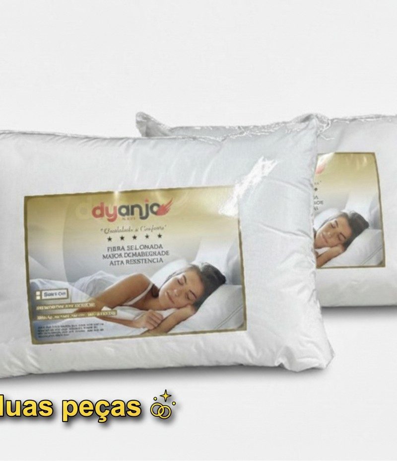 travesseiro percal dyanjo antialérgico 180 fios 50x70 cm kit duas peças