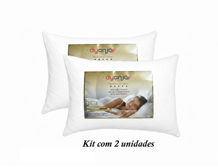 travesseiro percal antialérgico 180 fios 50x70cm kit duas unidades dyanjo