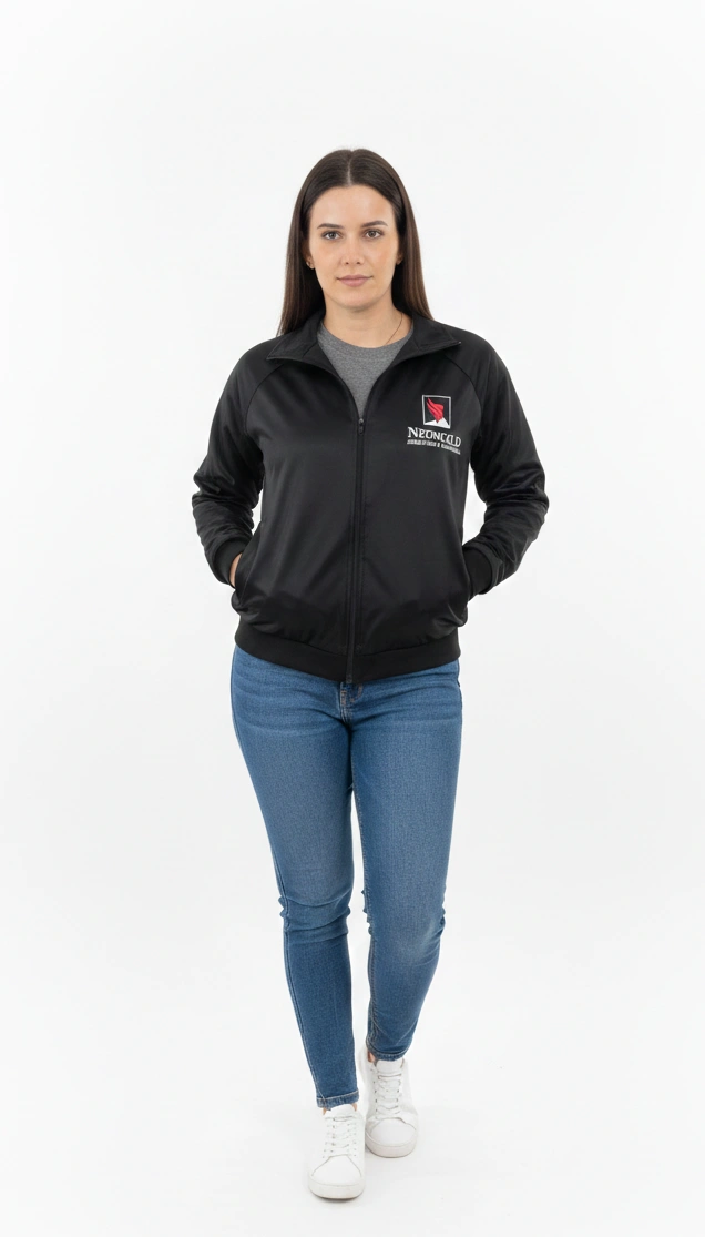 jaqueta uniforme personalizada feminina malha adis pedido minimo 4 und dyanjo